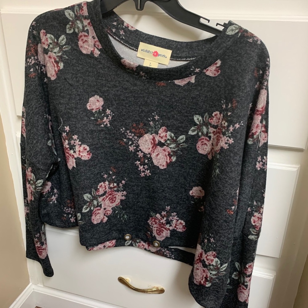 Gray with pink flowers